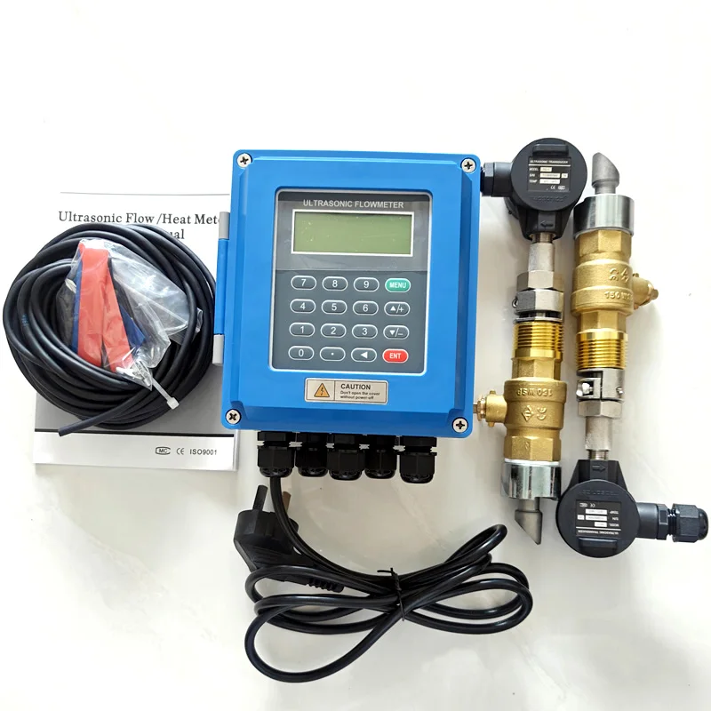 100% Original TUF-2000B DN15-6000mm TS-2 TM1- TL-1 Transducer Wall-Mounted Liquid Water Flow Meter Flowmeters RS485 Modbus