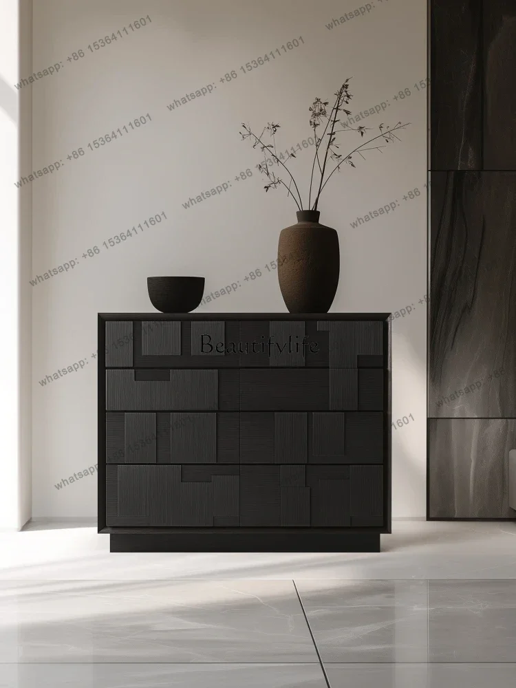 

D30Solid wood entrance antique locker bedroom bedside drawer storage side cabinet