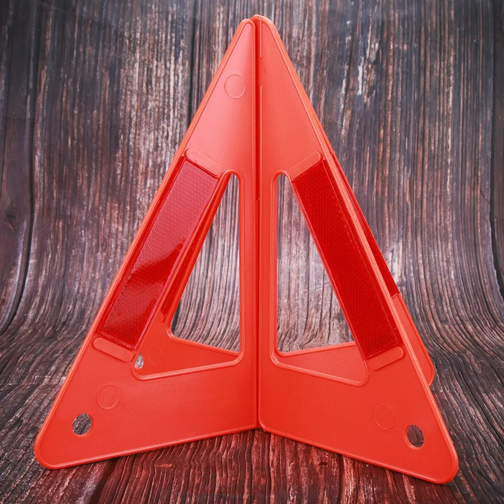 Car Emergency Breakdown Warning Triangle Red Reflective Safety Hazard Car Tripod Folded Stop Sign Reflector reflectante