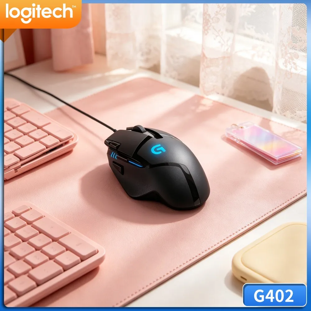 Logitech G402 Hyperion Fury USB Mouse 500 IPS Movement Speed 8 Custom Keys Stable Signal For Multiplayer Online Gaming