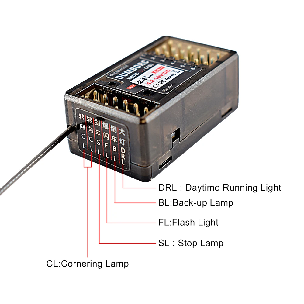 DUMBORC X6P 6CH 2.4G RC Radio Controller Transmitter with X6DC Receiver for RC Car Boat Tank Support DIY