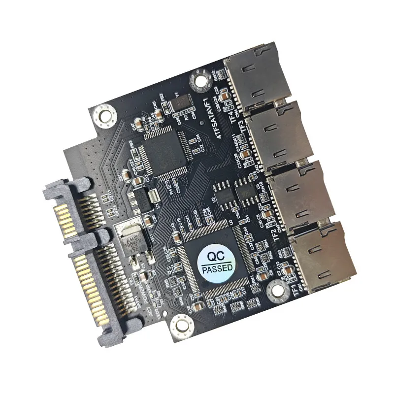 Quad Micro-SD/TF Card to SATA Adapter for SSD, Industrial Embedded Mobile Storage