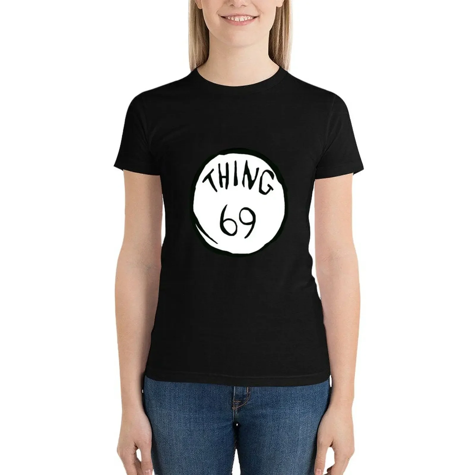 T-shirt graphique pour femmes, vêtements kawaii, à la mode, thing 69