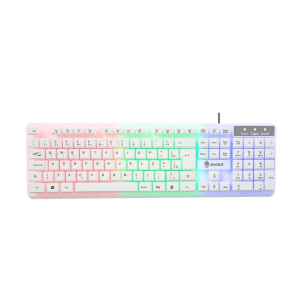 COMBO GAMER STARTER WHITE (KEYBOARD + MOUSE + FONE + MOUSEPAD) - EVOLUT