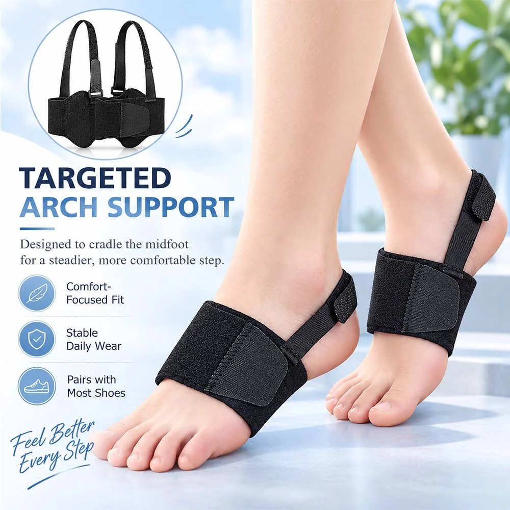 1-4 Pairs Orthotic Insole Flat Feet GEL Elastic Massage Shock Absorbing Foot Center Sports Comfortable Daily KOTLIKOFF
