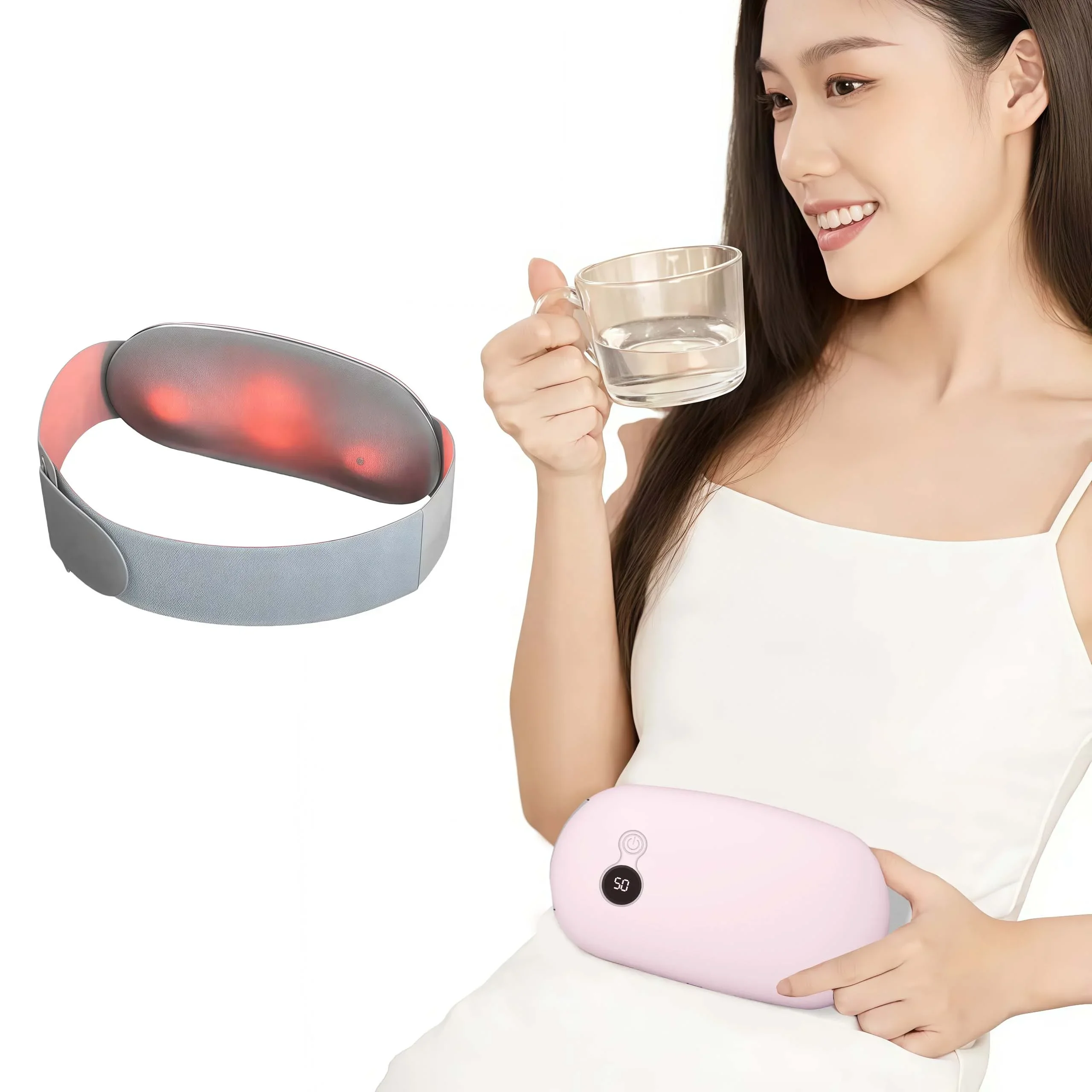 

Latest technology Menstrual back pain relief pad heat and massage therapy to relieve back pain