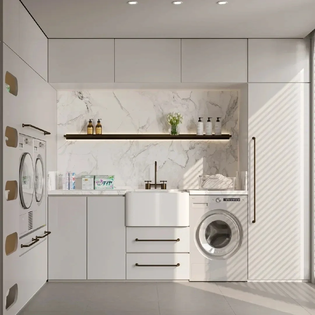 Washing Machine CabinetSenger Practical Hot-sell Space-saving Laundry Room Cabinets With Washing Machines Customized Storage Cab
