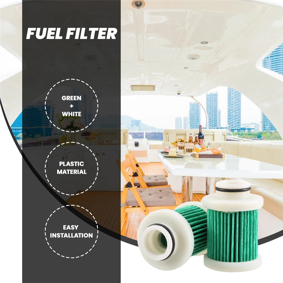 야마하 시에라 18-79799 F50-F115 1 차 연료 필터, 6D8-WS24A-00-00, 3 개