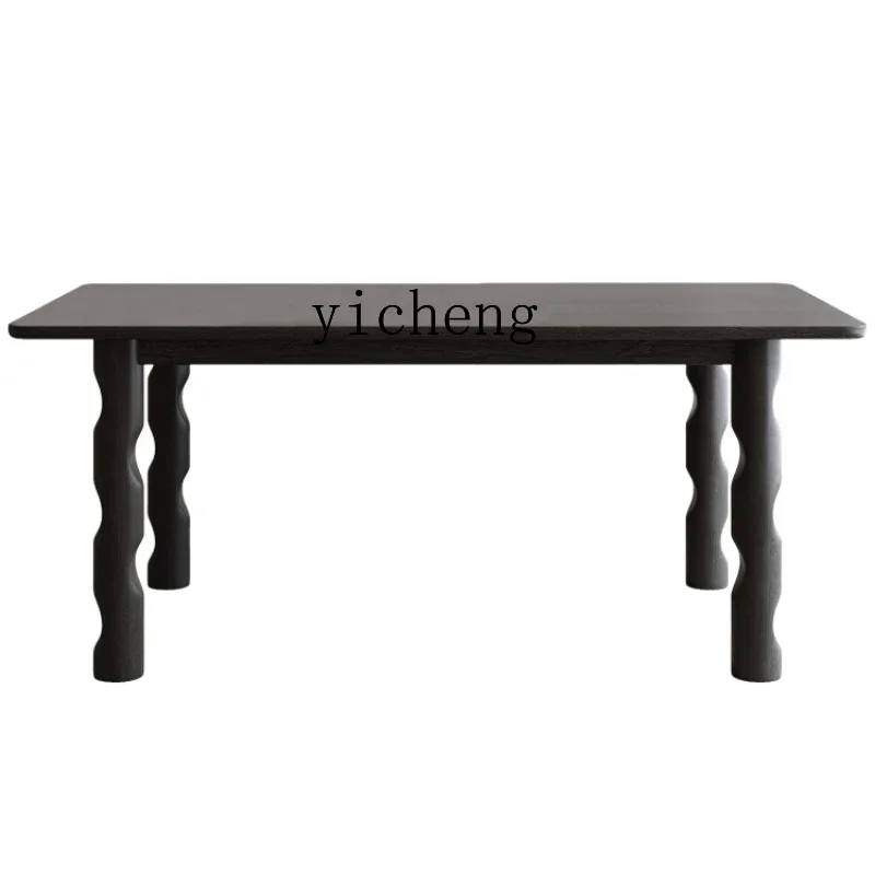 LYY Retro Solid Wood Dining Table Rectangular Small Apartment Home Chinese Style Dining Table