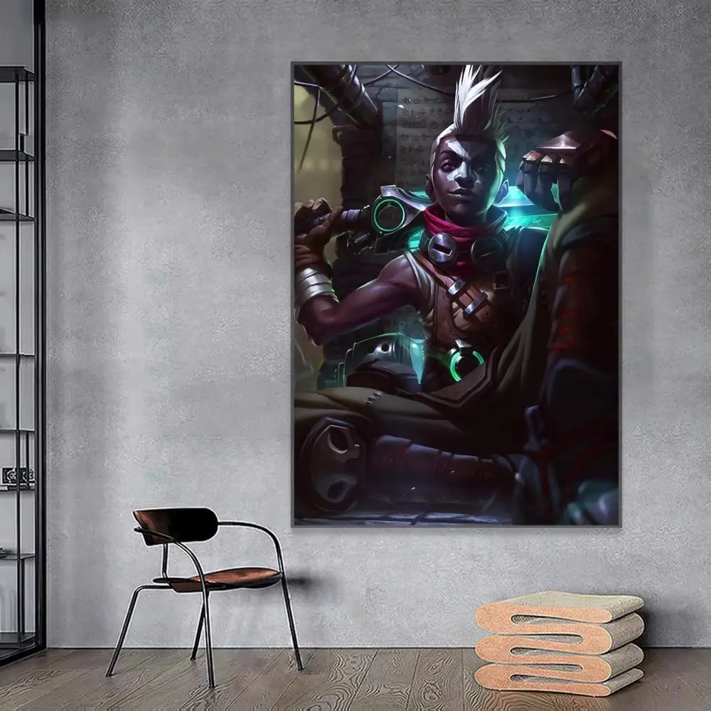 League of Legends Ekko Anime Posters Sticky Decoracion Painting Wall Art White Kraft Paper Wall Decor