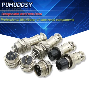 1Zestaw GX16 2/3/4/5/6/7/8/9 Pin Męski i żeński 16mm ibuw Metalowe okrągłe złącze lotnicze Wtyczka 2PIN 3PIN 4PIN 5PIN 6PIN