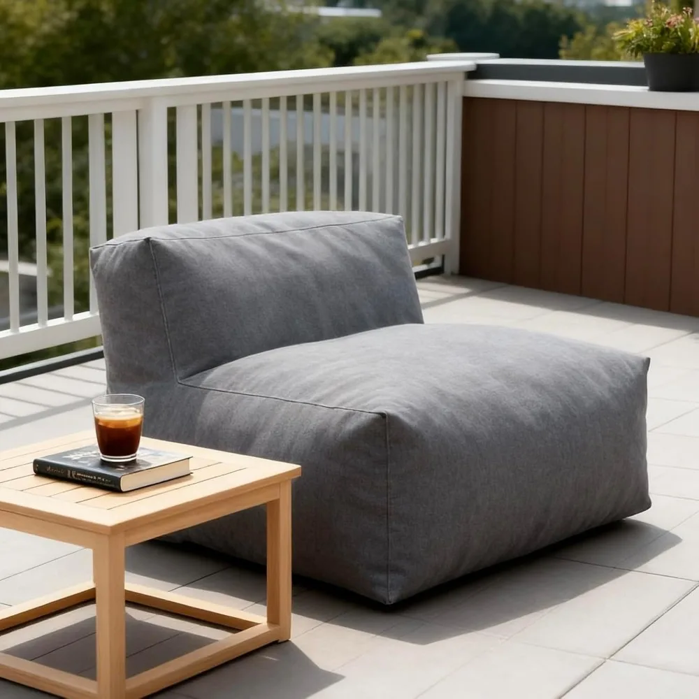 

Patio Armless Chair, Outdoor Middle Bean Bag Chair, Daybed Sofa Comfy Couch, Modular Patio Sectional Sofa, Water-Resistant Olefi