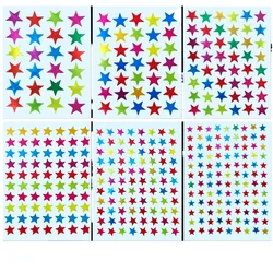 10sheets/Bag Color Star Sticker Stamping Five Pointed Star Sticker Student's Reward Sticker Teacher Praise Label 9.5*12.5CM