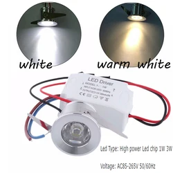 1W /3W LED White/Warm White AC 85-265V Mini Surface Mounted Light Led Downlight Jewelry Cabinet Lamp LED Mini Spotlight Lamp