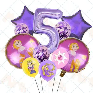 Elamard Ballon für Mädchen, Rosa Rapunzel, Latexballon, Geschenk für Heimdekoration, Babyparty, Hochzeitsdekoration, 12in 10 Hauptverkäufe Rapunzels Geburtstagsfeier - №3