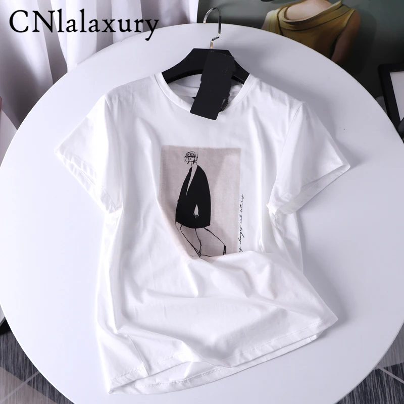 2022New Summer White Vintage Cotton T Shirt Women Harajuku O-Neck Short Sleeve Casual Tshirt Tops Female Camiseta Verano Mujer