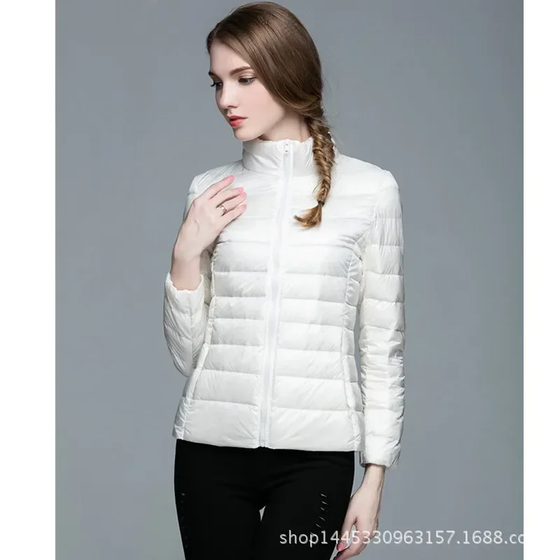 Fashion Winter Autumn Women Long Sleeve White Duck Down Jackets Casual Windproof Hooded Coats