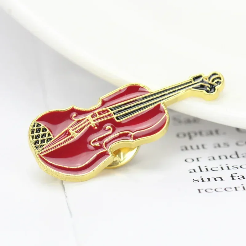 Retro Creative Guitar Violin Piano Enamel Pins Trendy Music Instrument Brooches Backpack Lapel Badge Jewelry Gift for Friends - view 4