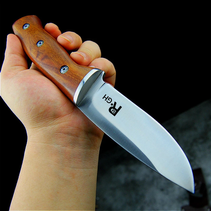 Japanese mirror light high quality 9CR18Mov  tactical knife outdoor hunting knife outdoor defensive sharp camping knife