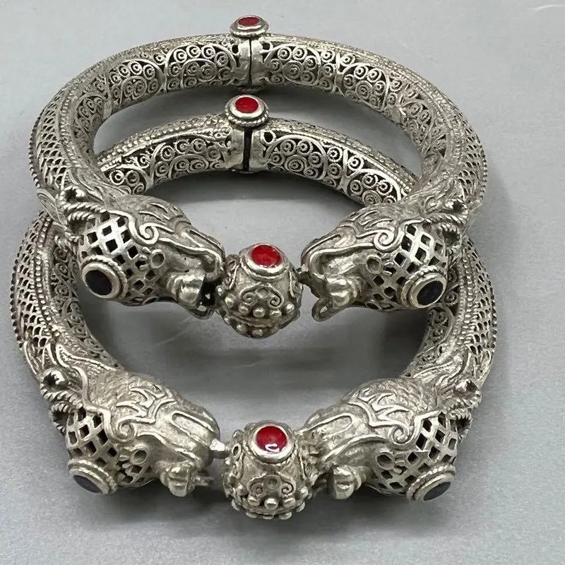 Leopard Open Bangle Ring Set, Stylish and Elegant, Unisex Jewelry, Vintage Item