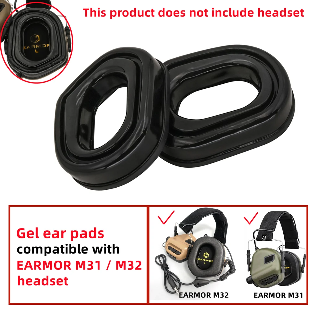 Tactical Headset M31 Gel Ear Pads for EARMOR M31/M32 Tactical Shooting Earphone Noise Canceling Earmuffs Headphones Accessories