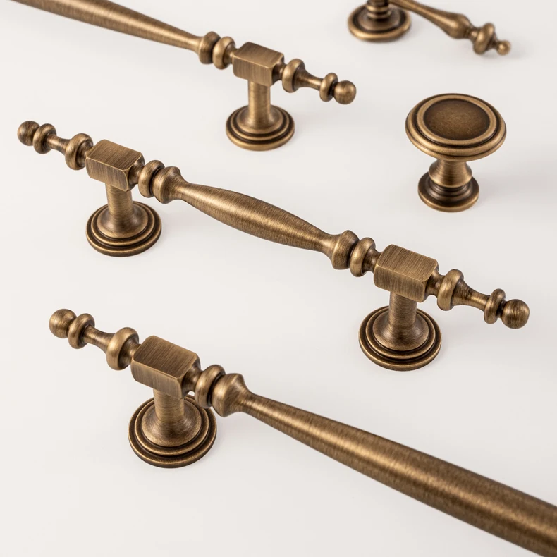 Brushed antique brass furniture handle 14