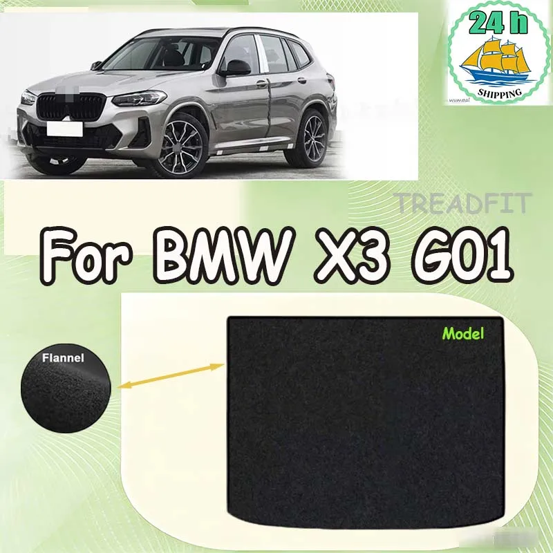 

TREADFIT Rear Trunk Mat For BMW X3 G01 2018-2023 Liner Tray Trunk Carpet Pads black
