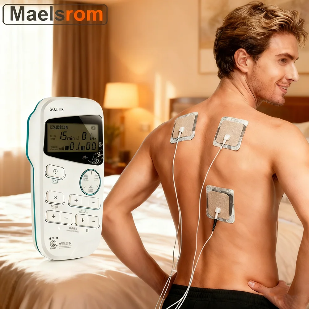 SDZ-IIB TENS Electroacupuncture Nerve Dual Channel Electroestimulador Muscular Massage for Pain Relief Body Care with 4 Pcs Pads