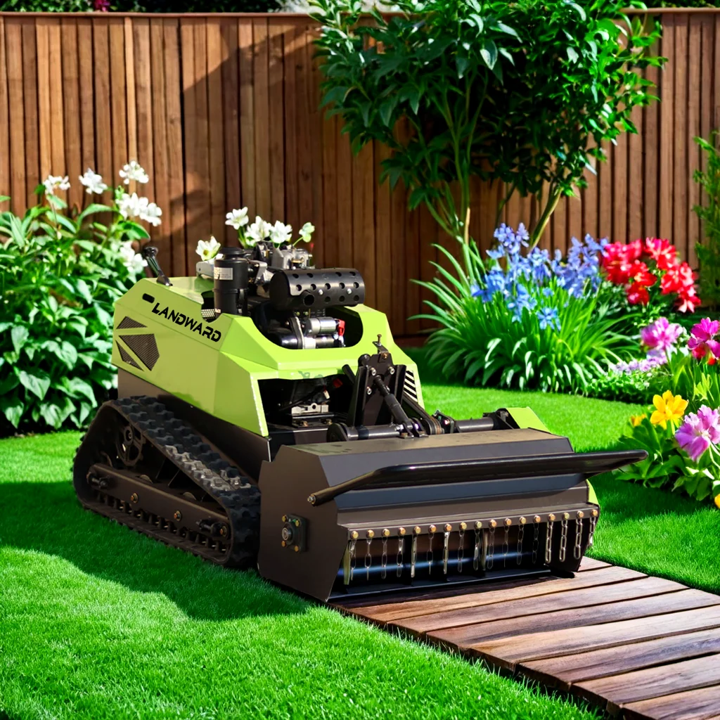 

Wireless Remote Control Lawn Mower 250 KG Home High Power Mini Track Lawn Cleaning Machine Small Crawler Mower Customized Sale