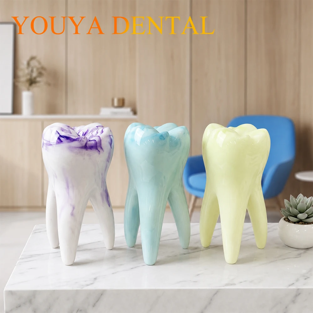 

Colored Resin Tooth Creative Big Figurines Ornaments Tooth Model Artcrafts Dental Clinic Office Table Decor Accessories Gifts