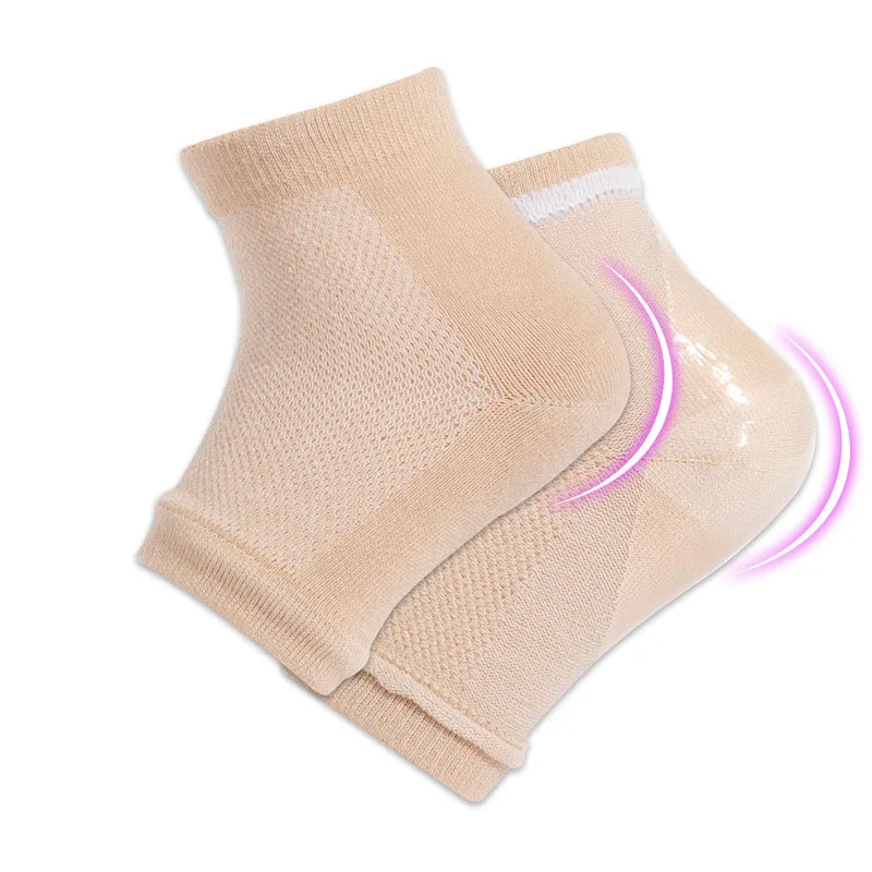 Moisturizing heel socks 1 pairs of gel lined toe less hydrotherapy socks can heal and treat dry and cracked heels during sleep