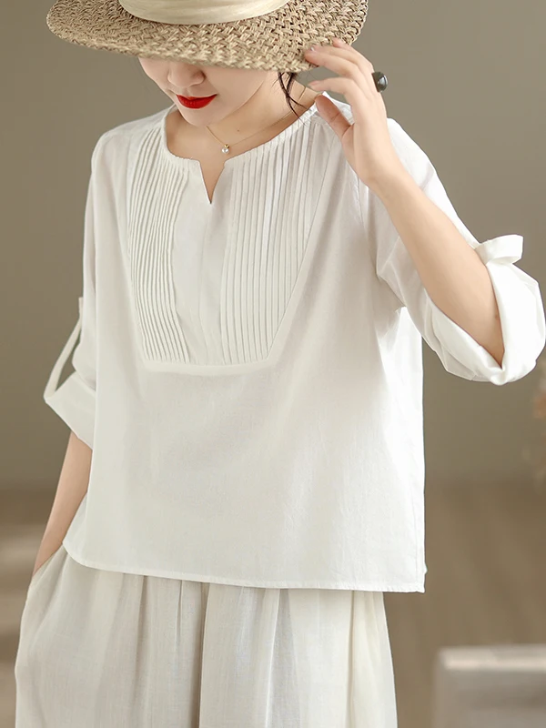 

Свободная женская рубашка больших размеров в корейском стиле, летняя, художественная, однотонная, повседневная, модная, из полиэфирного волокна, с длинными рукавами, накидка