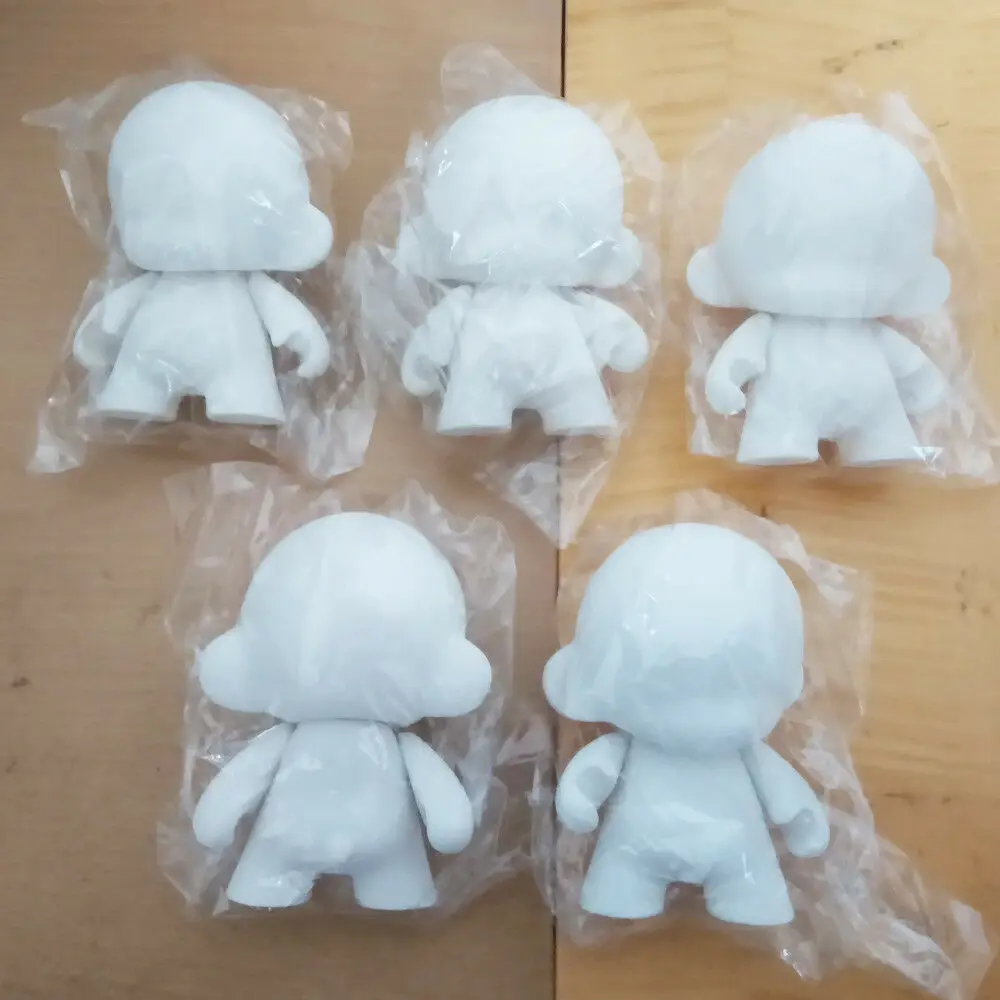 

4" 5PCS Kidrobot Munny DIY Kids Toys for Art Students White Dolls Kidrobot Dunny Do it Yourself Elfbar Vinyl Art Figure Toy