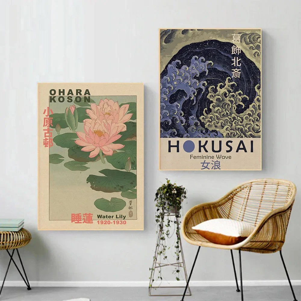Hokusai Ohara Koson Japanese Art Poster Vintage Guest Room Home Bar Cafe Decoration Home Decoration Print Wall Poster Picture 4