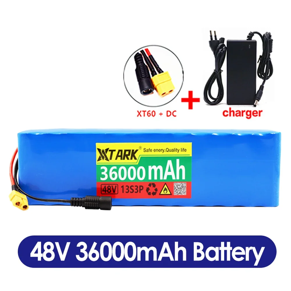 

Large Capacity 48V 30000mAh 500w 13S3P 18650 Li-ion Battery Pack for 54.6v Electric Bike Electric Bike Scooter with BMS+ Charger