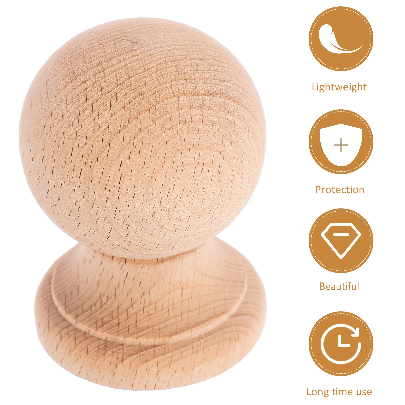 Unfinished Wood Ball Finials Solid Hardwood Decorative Bed Post Staircase Finials DIY Crafts Wooden Home Projects