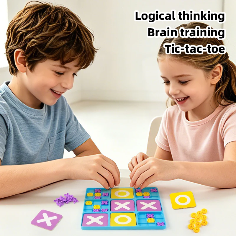 KNYYSECQ Nine-square XO Tic-Tac-Toe board game early education tabletop game train logical thinking children educational toy view 3