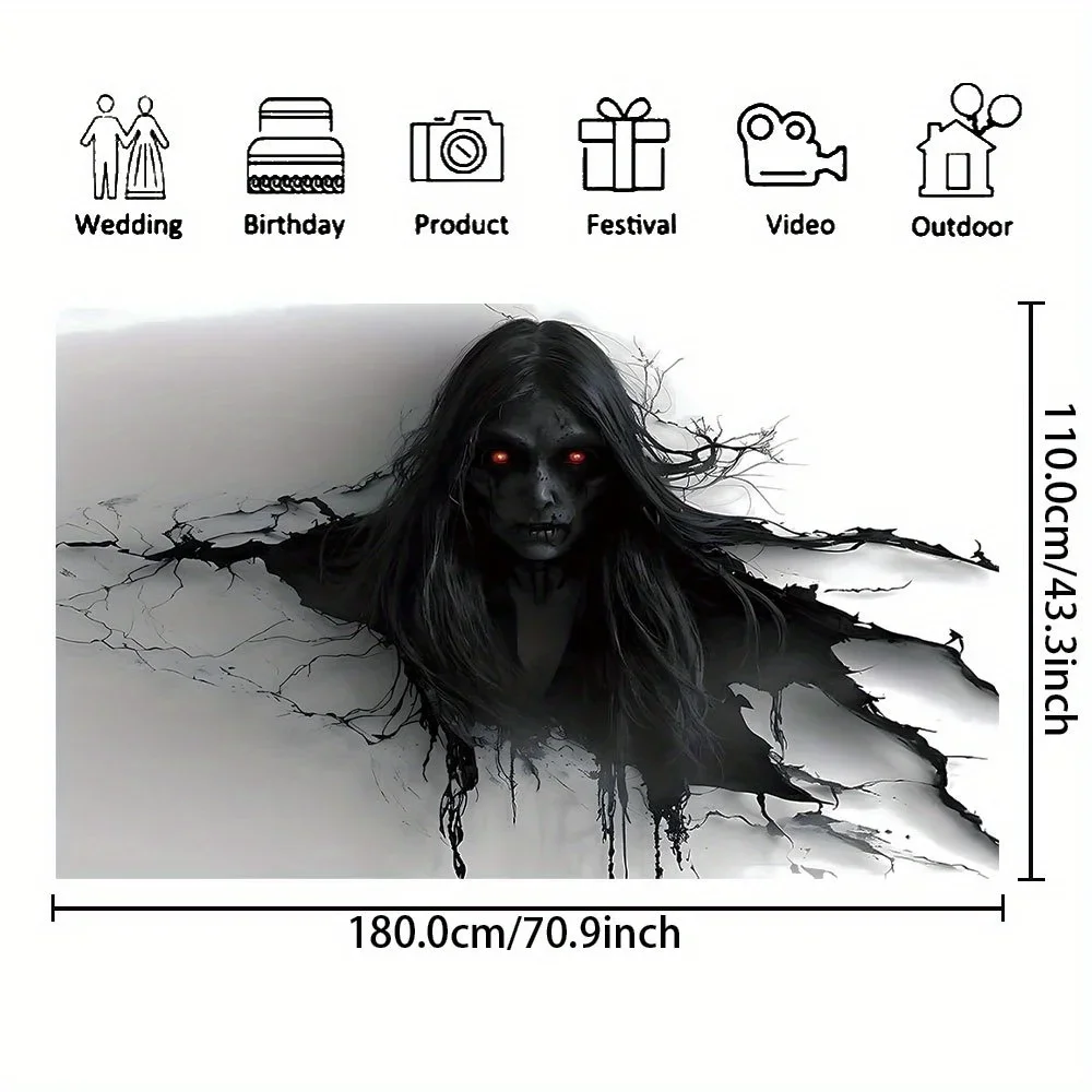 Halloween Zombie Horror vinyl background - multifunctional interior decoration banner