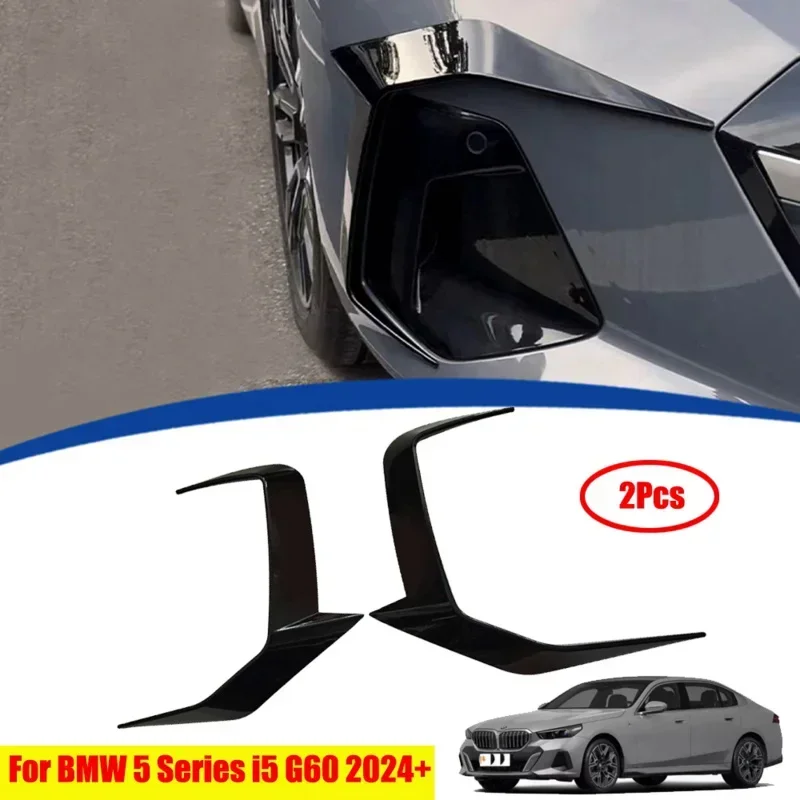 New！ For BMW 5 Series G68 G60 Front Bumper Diverter Fog Lamp Eyebrow Spoiler Body Decoration Accessories 2023 2024