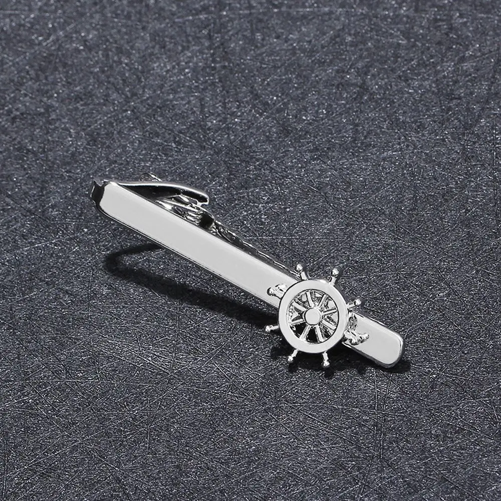 Creative Gentleman Gold Plated Fashion Jewelry Tie Pin Gift Necktie Bar Clasp Rudder Tie Clip Men Necktie Buckle Clasp Clip