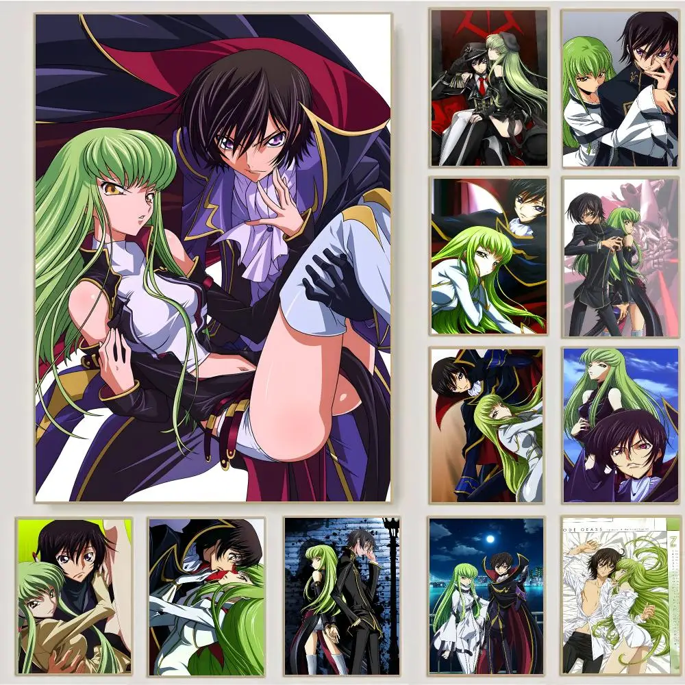 Code Geass Poster Waterproof Sticky Wall Art Print For Bedroom Living Room Hallway Bar Home Decor
