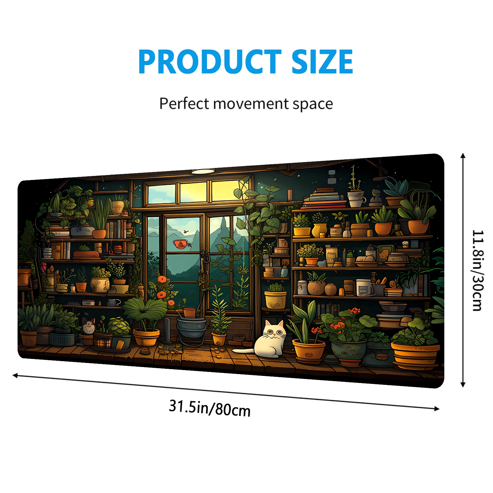 لوحة ماوس لطيفة على شكل قطة، حصيرة ديكور مكتب كاواي، لوحة ماوس ألعاب كبيرة للكمبيوتر المكتبي ولوحة مفاتيح الكمبيوتر المحمول، ديكور المكتب #6