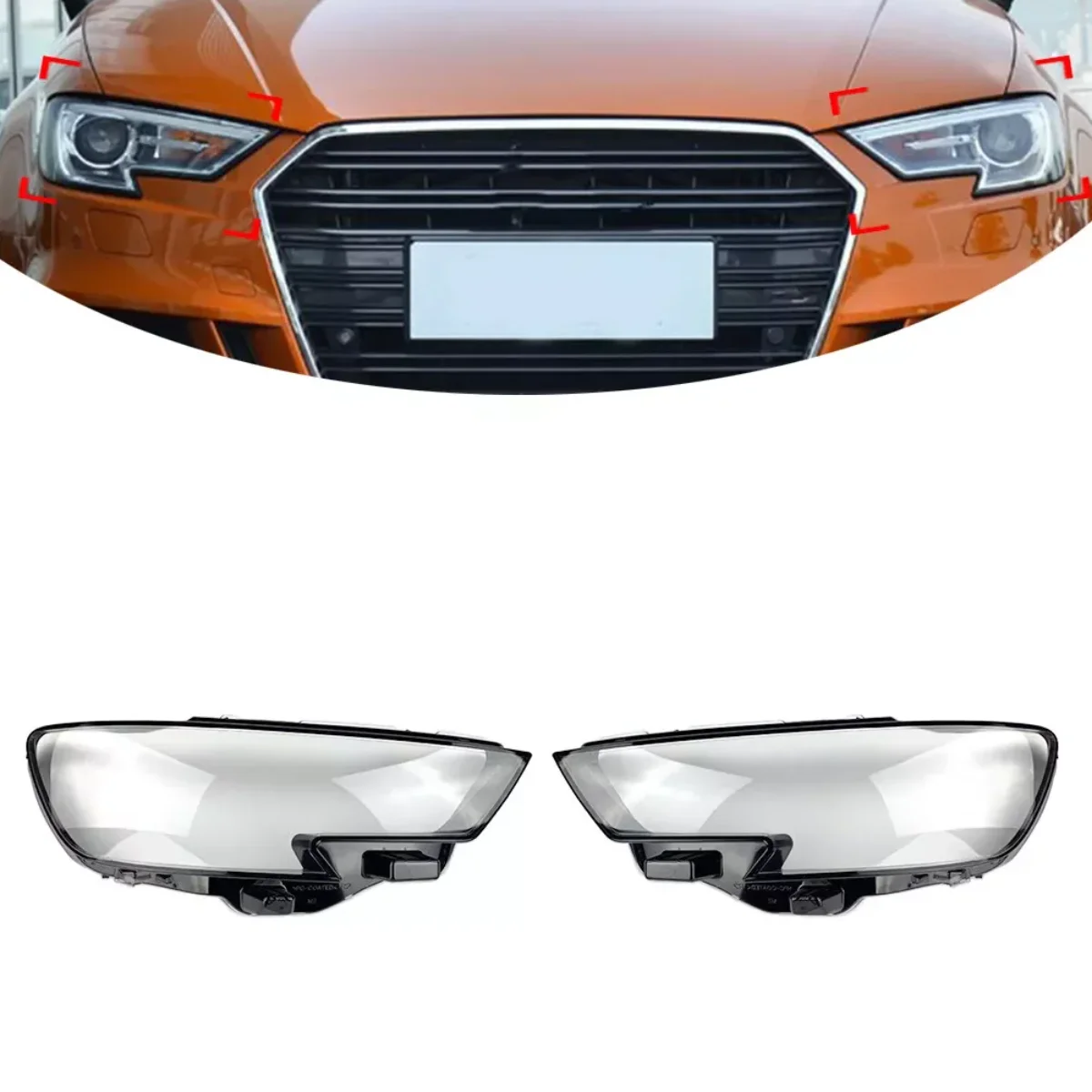 

Left/Right Front Headlamp Headlight Lens Cover Transparent Lampshade Clear Car Headlamp Shell For Audi A3 S3 2017 2018 2019 2020