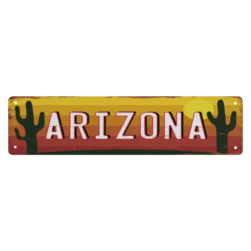 Aluminium Signs US ARIZONA NEW MEXICO,INDIANA Tin Signs Vintage Bar Club Cave Home Kitchen Wall Art Decor Funny Signs Decor