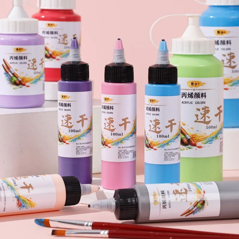 100/250/500ml Large Bucket Acrylic Paint Waterproof Sunproof Pigment for Wall Graffiti Hand Painting Artist Art Supplies