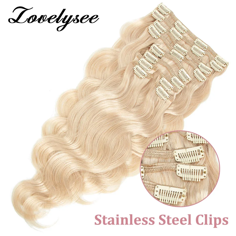 Body Wave 10Pcs Clip In Human Hair Extensions Brazilian 100% Remy Human Hair Clip Ins Hair Extension For Women Full Head Clips