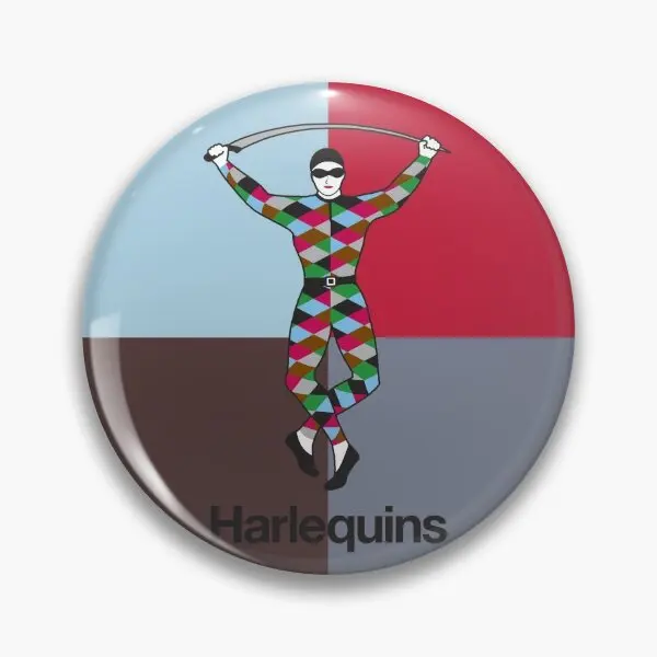 Harlequins Rugby  Soft Button Pin Gift Lover Decor Cartoon Funny Lapel Pin Cute Women Badge Clothes Brooch Metal Jewelry Fashion