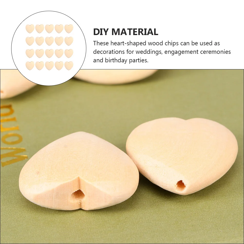 

20Pcs Heart Shaped Wood Slices Unfinished Wooden Pieces Durable DIY Material for Party Wedding Craft Supplies Blank Wood Slices