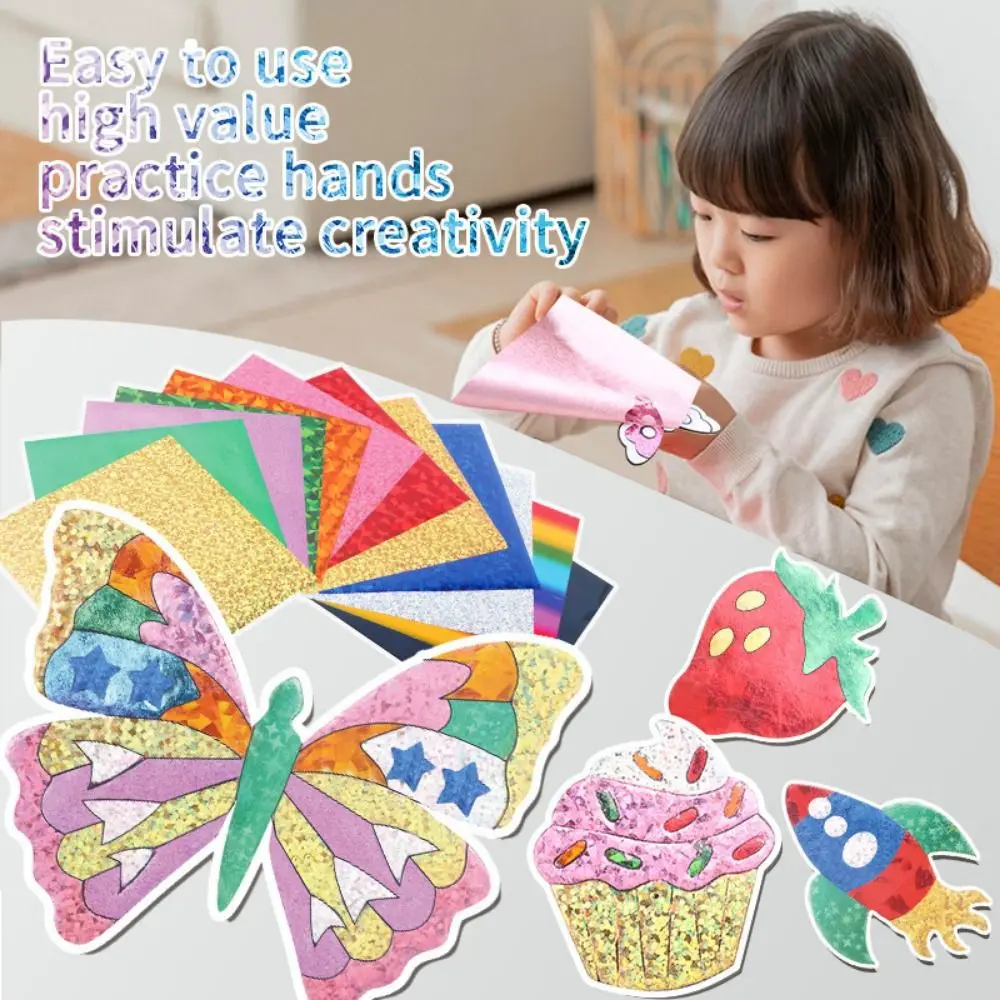 Multicolor DIY Foilart Sticker Self-adhesive Cartoon Pattern Cartoon Stickers Creative Design Enlightenment Early Learning Toy