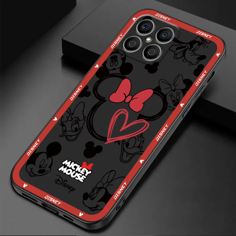 เคสโทรศัพท์ลายศิลปะโลโก้หนูดิสนีย์เกราะป้องกันเสริมกันกระแทกนิ่ม TPU สำหรับ Honor X6a 70 Magic5 Lite X8a X9a 90 Pro X7 8X X6 X8